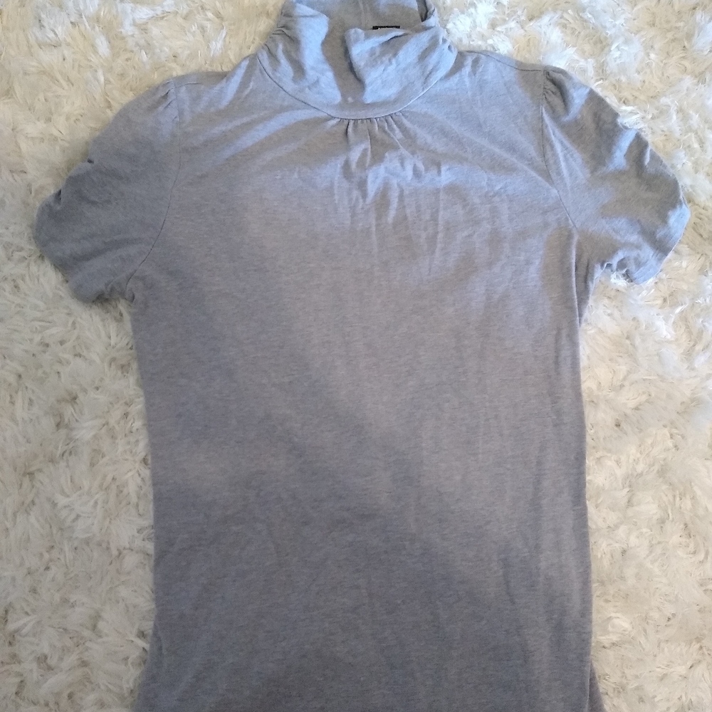 Grey high collar dress shirt